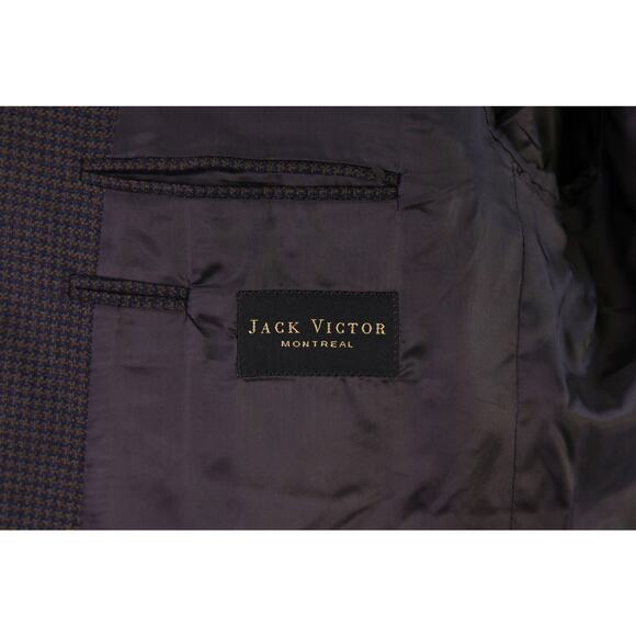 Jack Victor Black Gold Green Woven Knit Wool 2-Btn Sportcoat Blazer 44R - Picture 7 of 9